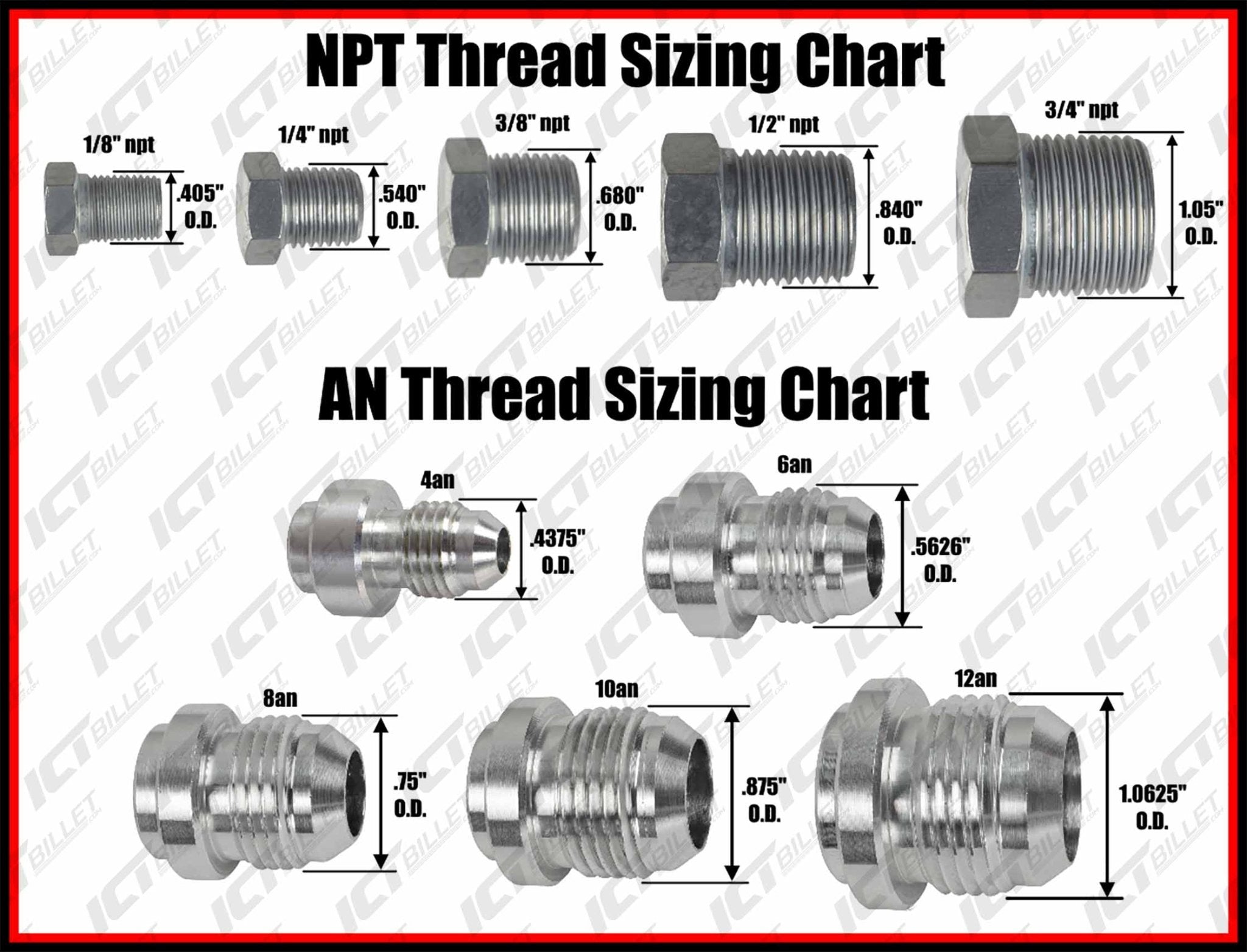  - 10AN Flare to 10 Oring ORB Male Fuel Pump Rail Adapter Fitting Flare Hose Bare - ICT Billet AN920 - 10 - 10A