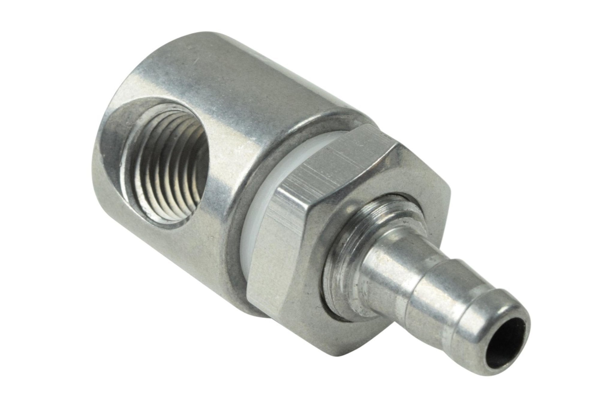 1/4"npt female to 90 degree 3/8" Hose Barb Bulkhead Fitting - ICT Billet 551660