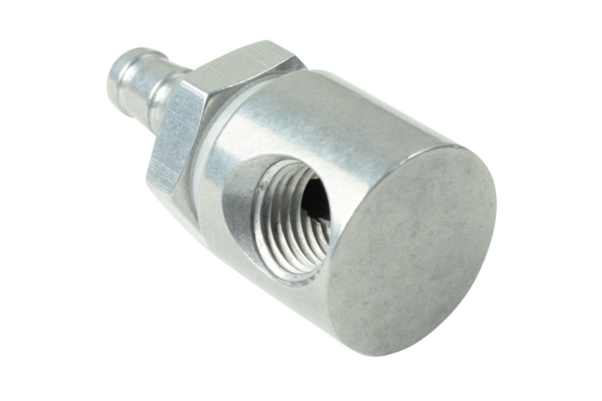 1/4"npt female to 90 degree 3/8" Hose Barb Bulkhead Fitting - ICT Billet 551660