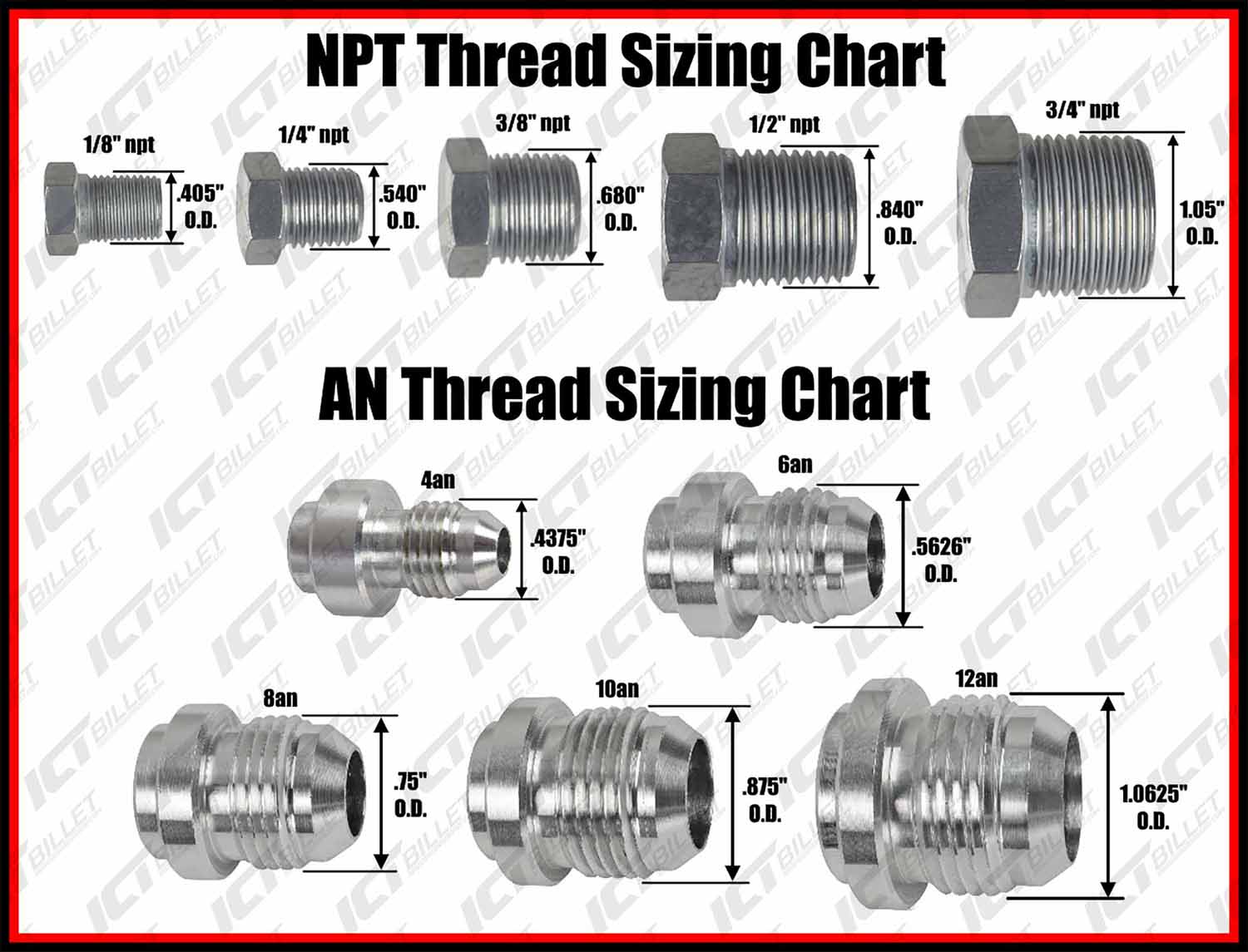 1/8" NPT Oil Pressure Sensor Adapter Port - For ICT Gen 4 LS Valley Pans - ICT Billet 551623 - 125