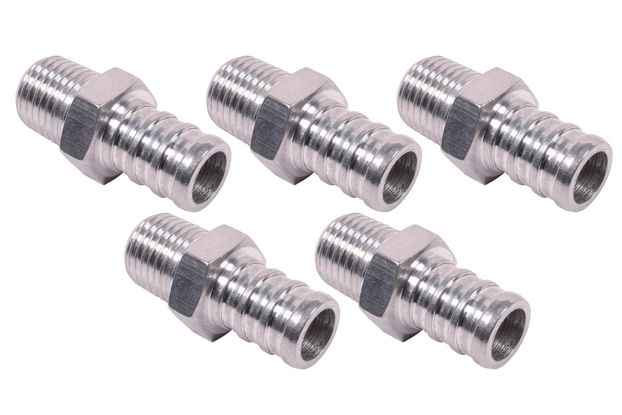 5pc 1/4 Inch NPT Pipe 1/2" PEX Fitting (non potable water, air only) Aluminum - ICT Billet F250NP500PEX