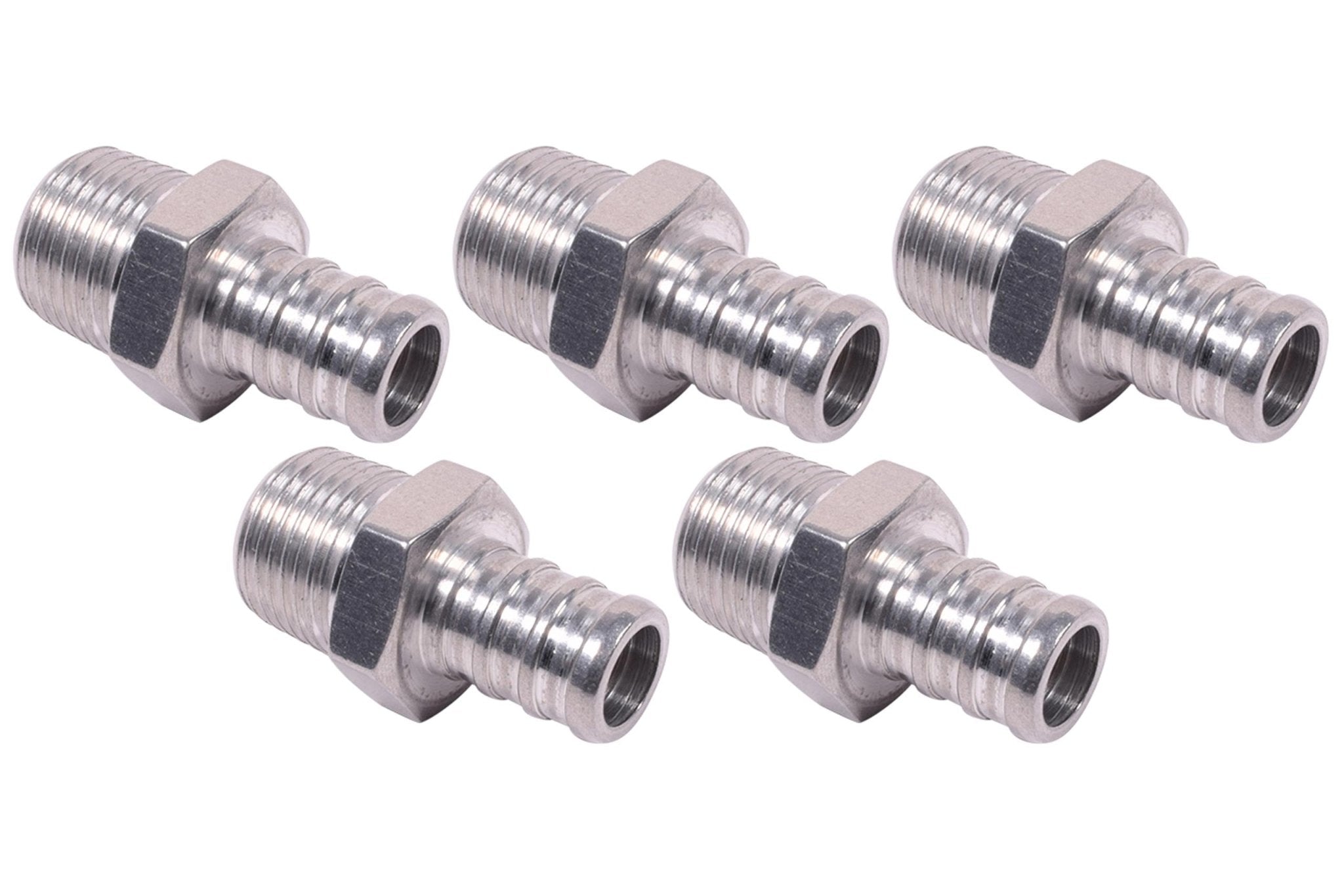 5pc 3/8" Inch NPT Pipe 1/2" PEX Fitting (non potable water, air only) Aluminum - ICT Billet F375NP500PEX