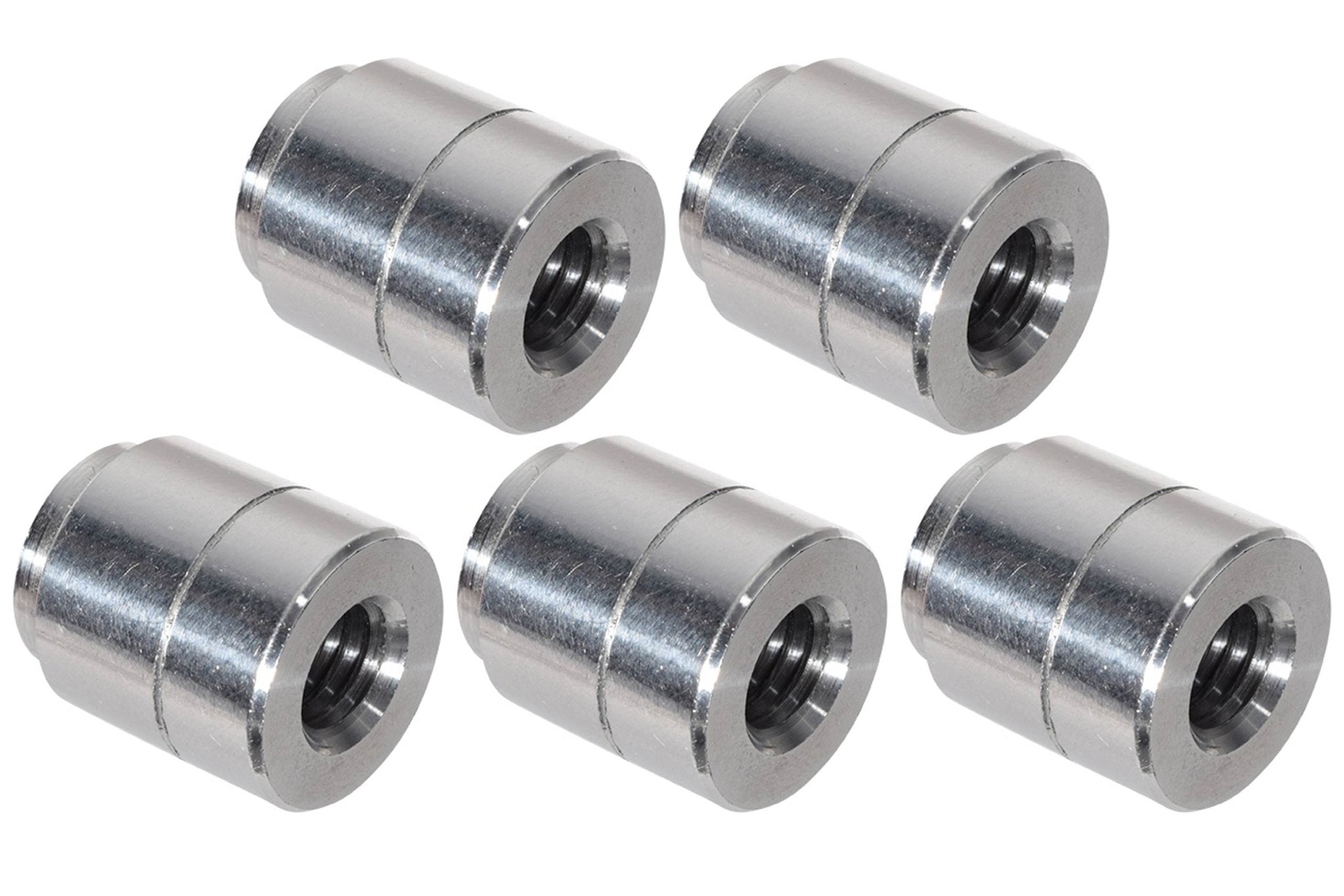 5pc Aluminum 3/8" - 16 Weld On Bung Female Nut Threaded Insert Weldable Inch 3/8" - ICT Billet F375 - 16BUNG - 5