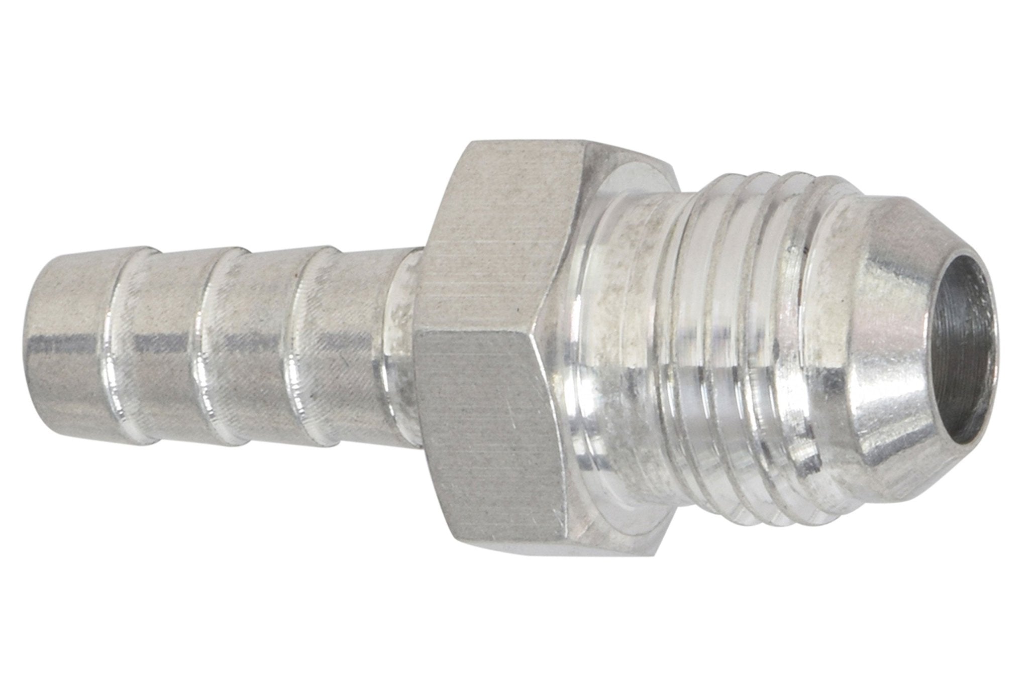  - 6AN Flare to 5/16" (.3125) Hose Barb Adapter Fitting Aluminum Flare - ICT Billet F06AN312BA - A