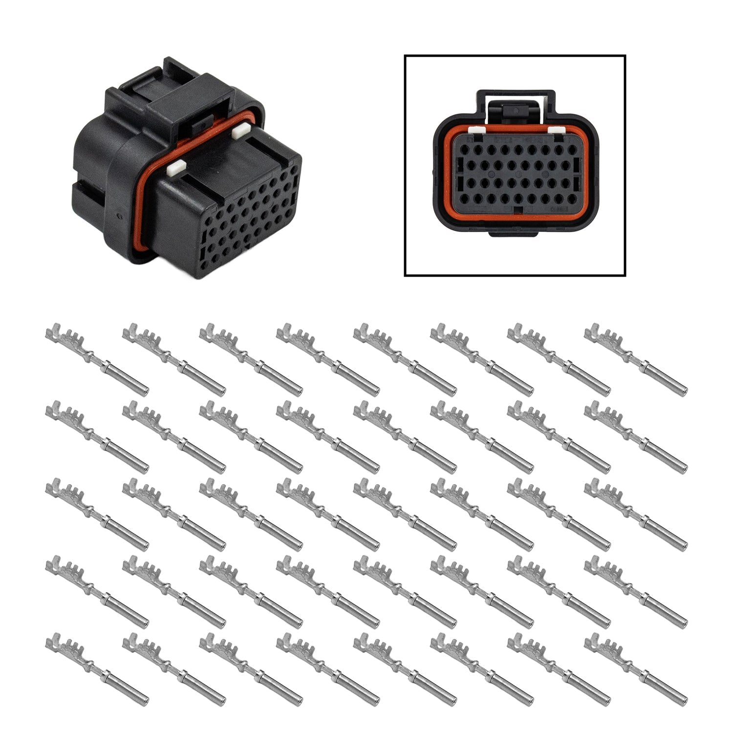 Amp Superseal 34 Pin ECU connector component kit 3 Keyway J1A - ICT Billet WCECU24