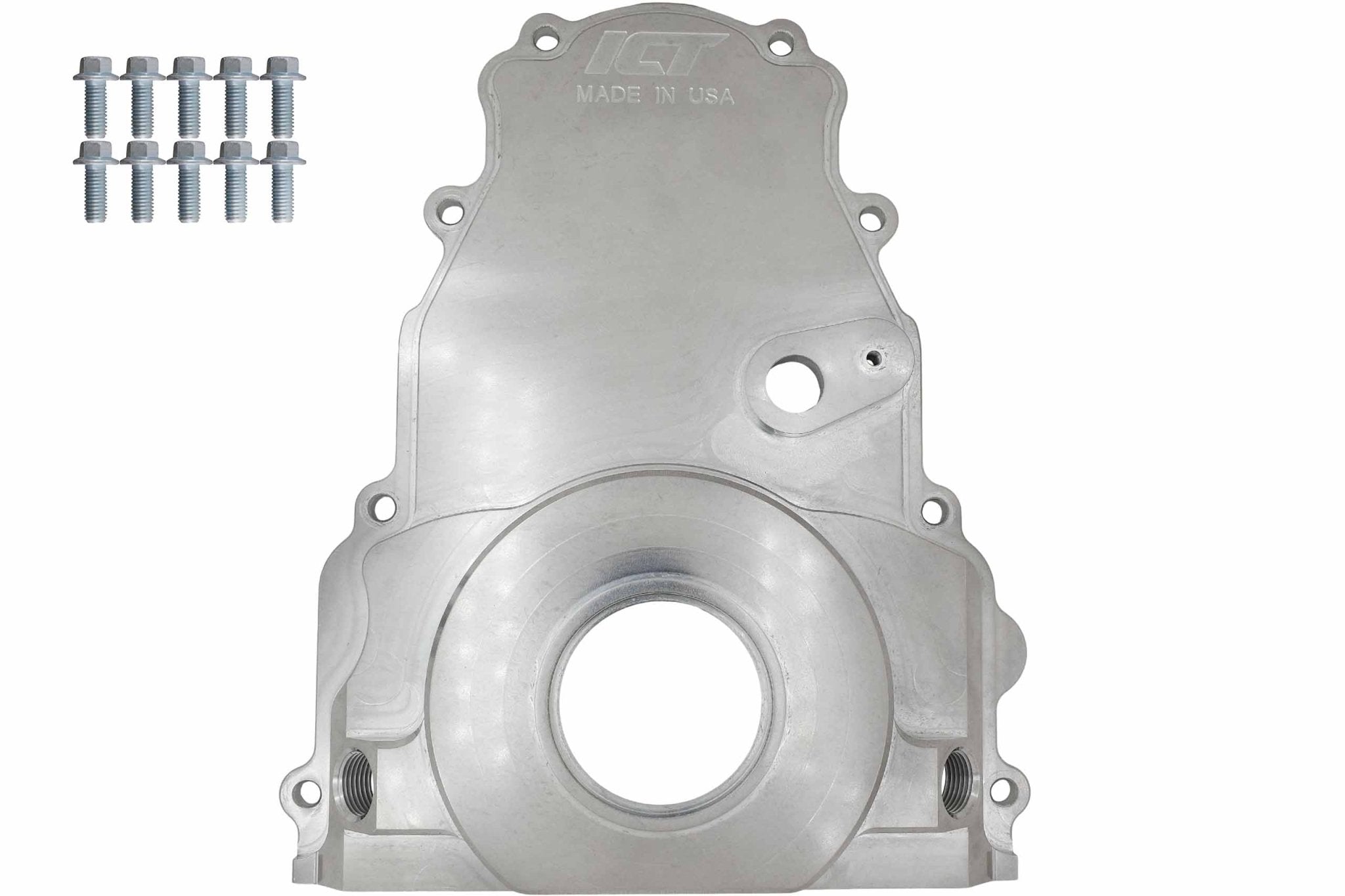 Billet Gen 4 Turbo Oil Drain - Timing Chain Cover - 10AN ORB - ICT Billet 551595 - LS01