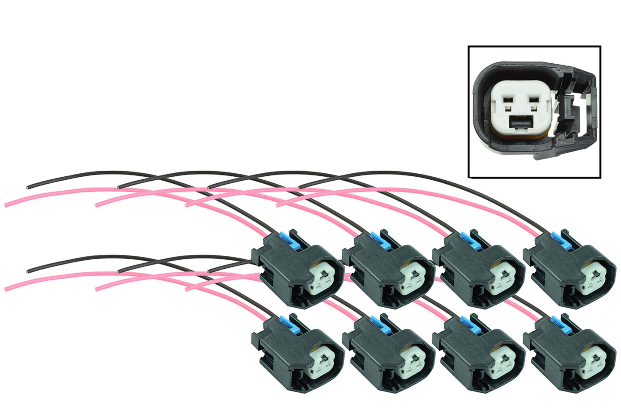 LS EV6 LS3 Injector Wire Connector Harness Pigtail Plug USCAR (8 pack) - ICT Billet WPINJ40X8