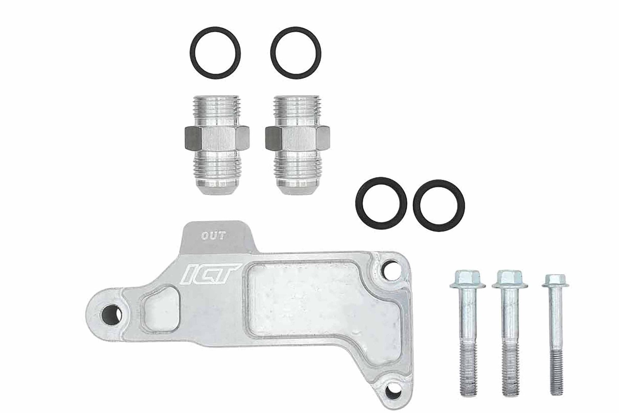 LS Remote Oil Filter Adapter for Front Sump Sheet Metal Oil Pan - ICT Billet 551350 - FS01