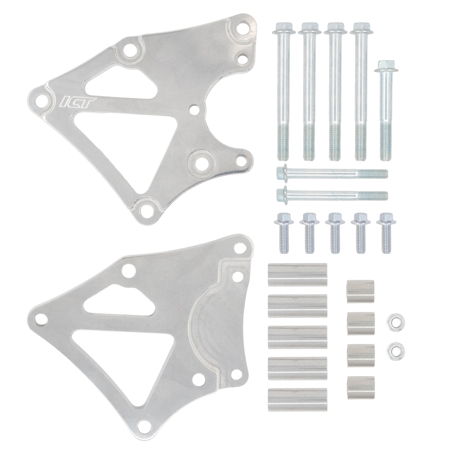 LS Saginaw Type - 2 Power Steering Pump Bracket Kit for Camaro Spacing - ICT Billet 551193LS0 - 2