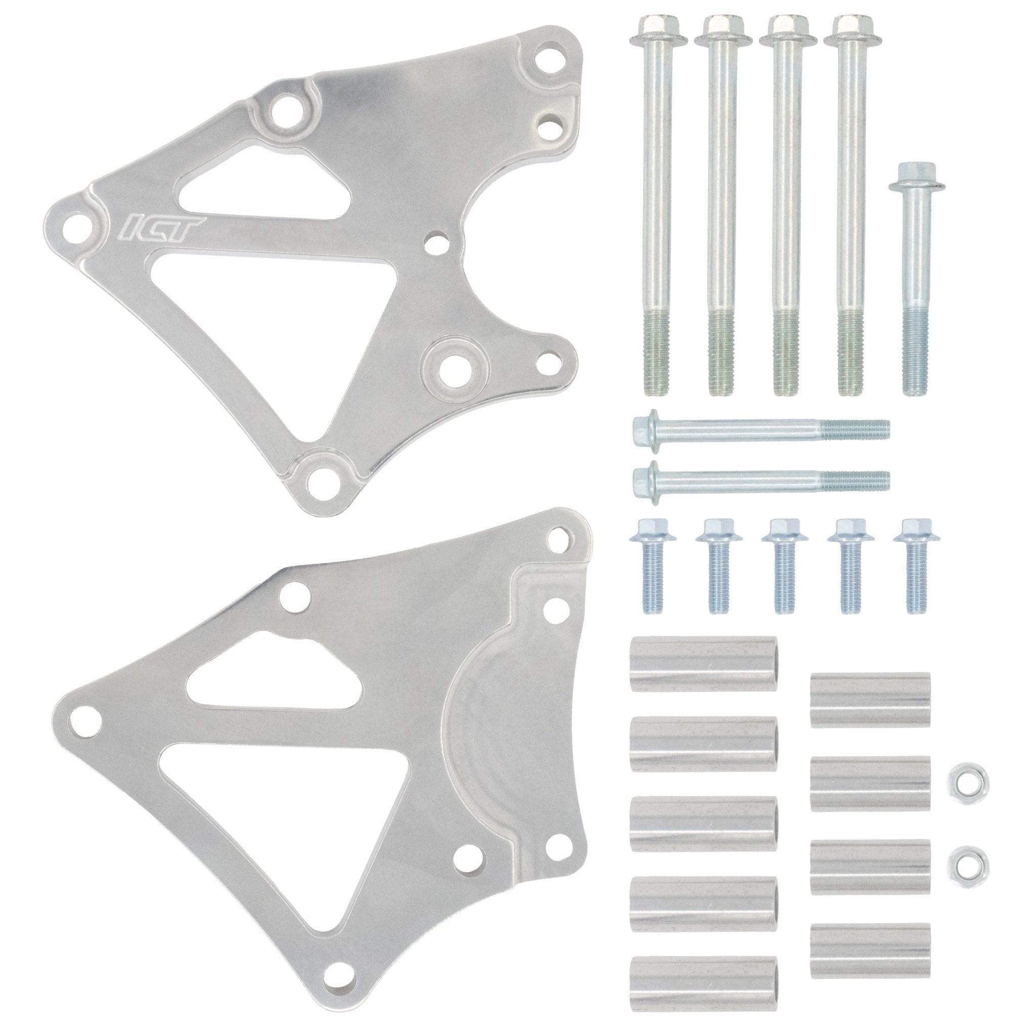 LS Saginaw Type - 2 Power Steering Pump Bracket Kit for Truck Spacing - ICT Billet 551193LS0 - 3