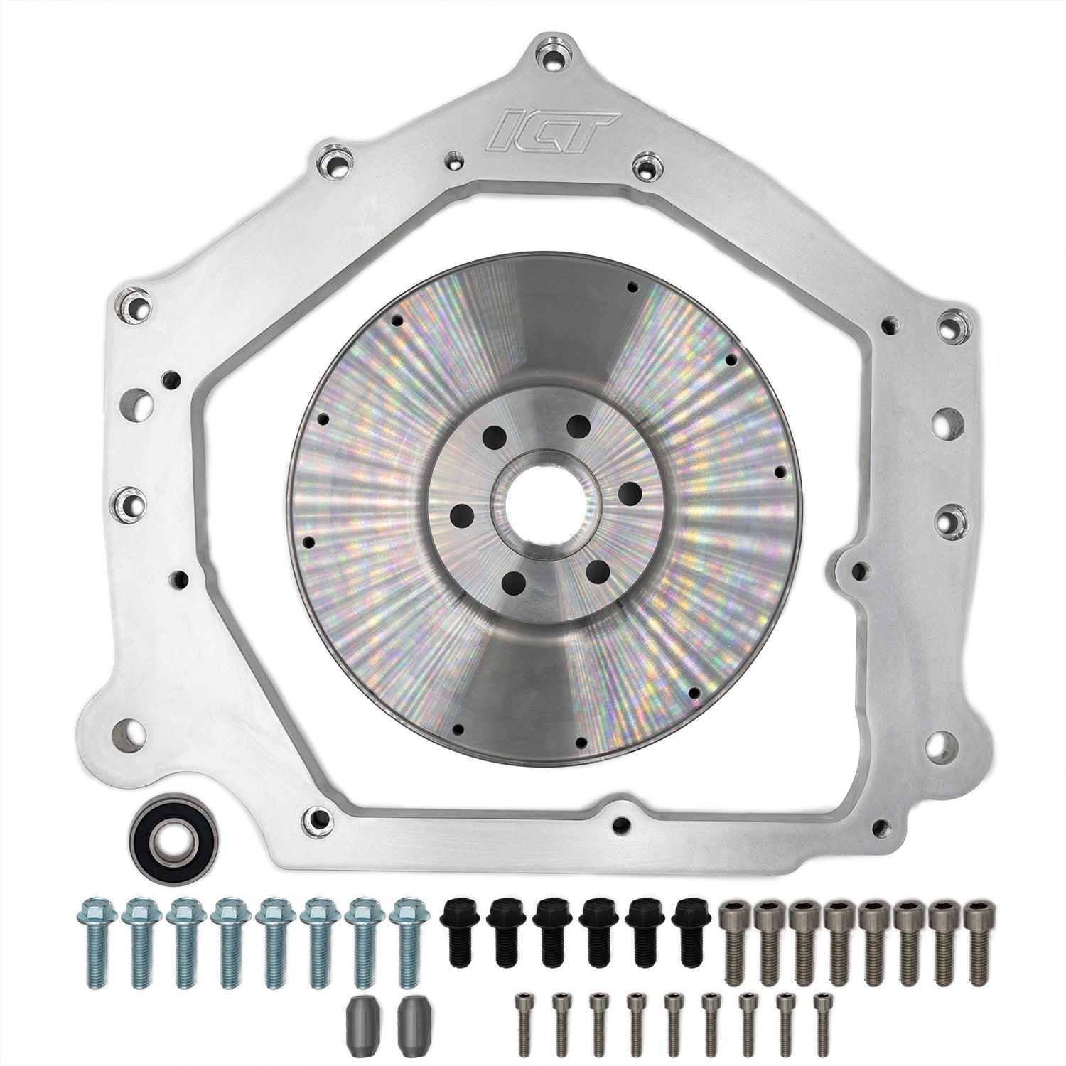 LS to Graziano Transaxle Transmission Bellhousing Adapter and Flywheel - ICT Billet 551098 - LMB01