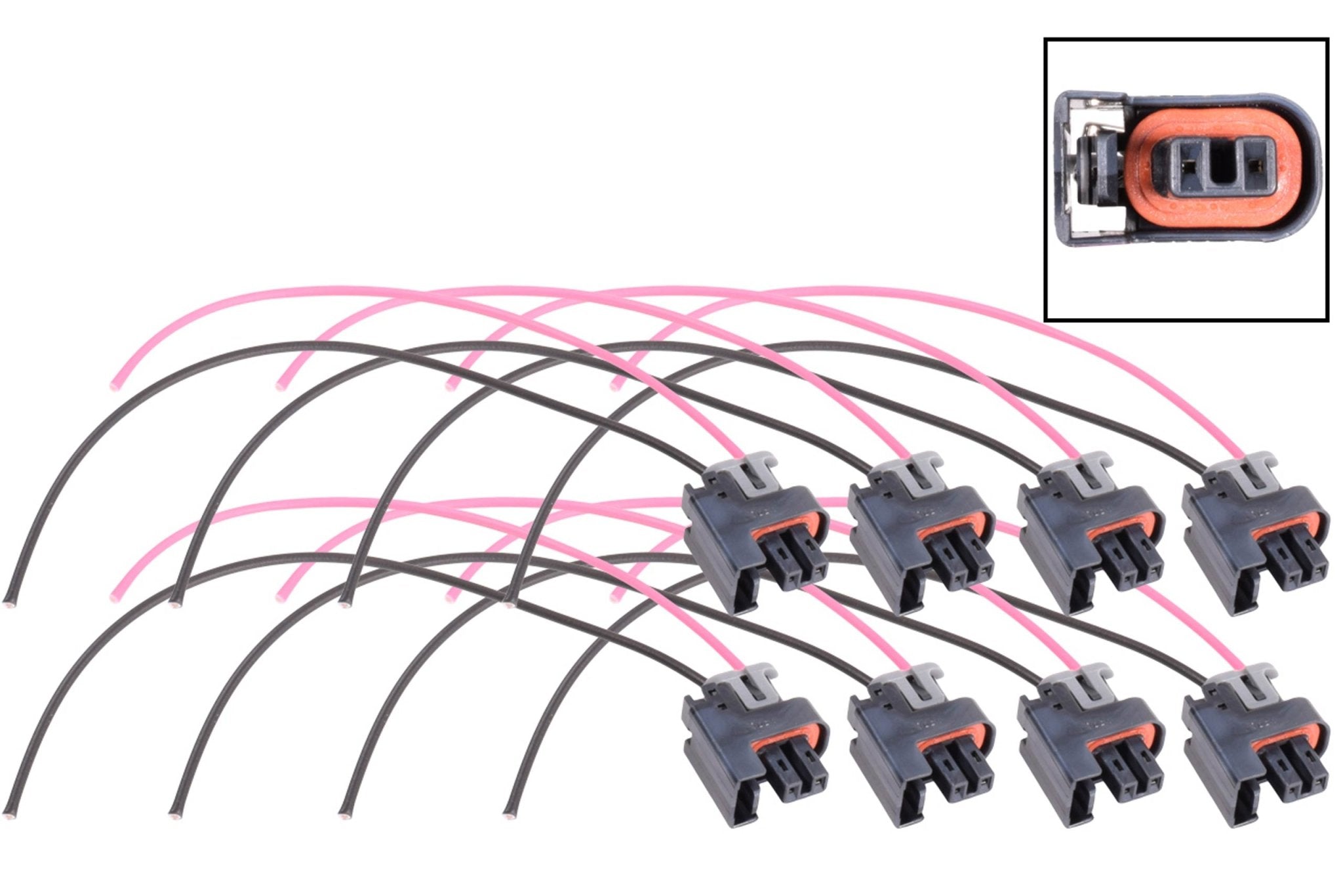 LS Truck Fuel Injector Wire Connector Pigtail Plug Mini Delphi Multec 2 (8 pack) - ICT Billet WPINJ31X8