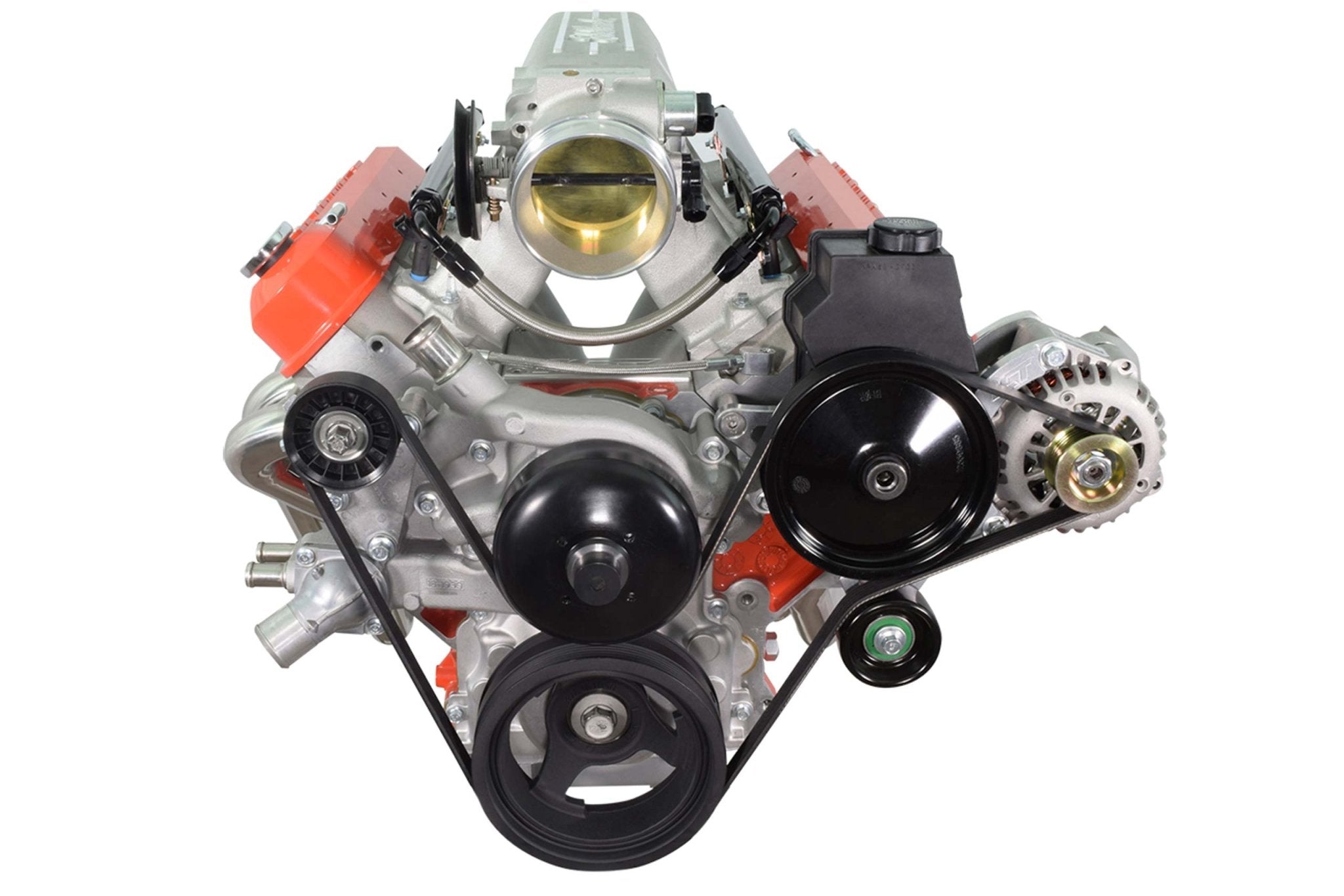 LS Truck High Mount w/ Type 2 Power Steering Pump & Alternator Bracket Kit - ICT Billet 551577 - 3