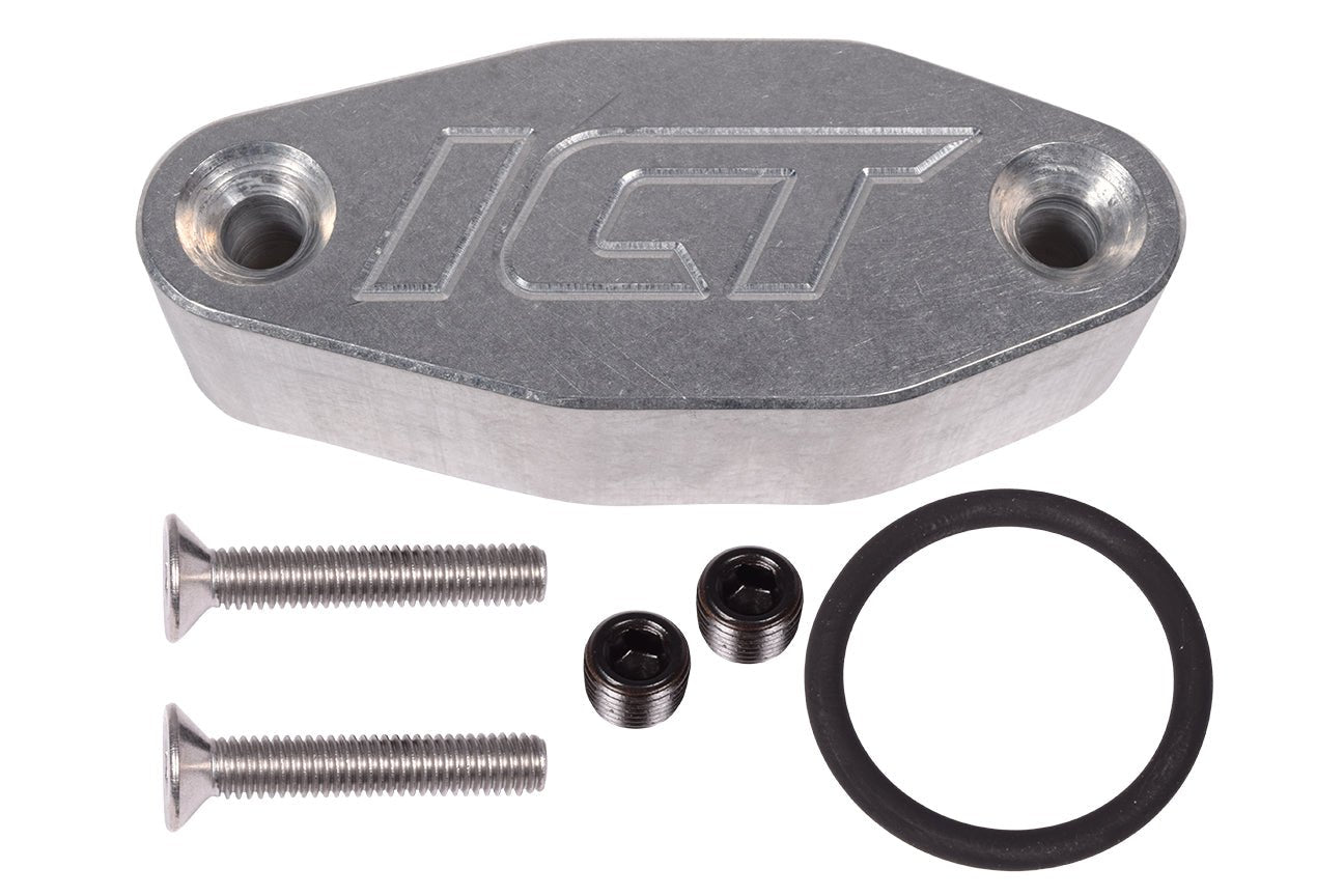 LT 1/8 Dual Out Feed Oil Port Adapter Plate L83 L86 LT1 LT4 Gen V Turbo Supply - ICT Billet 551938