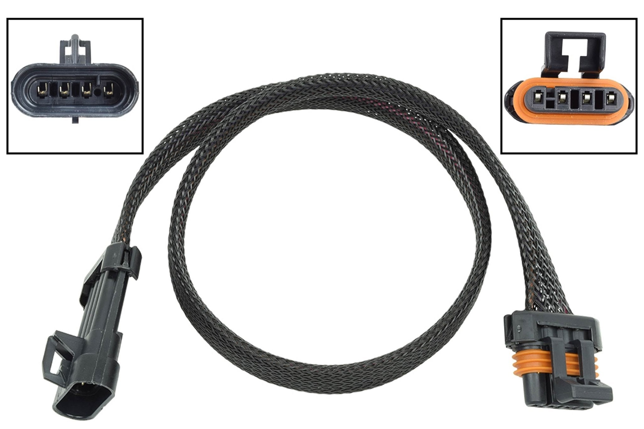 O2 Sensor Wire Harness Extension 24" LS Oxygen Sensor Flat 4 - Wire Connector Plug - ICT Billet WE0XY30 - 24