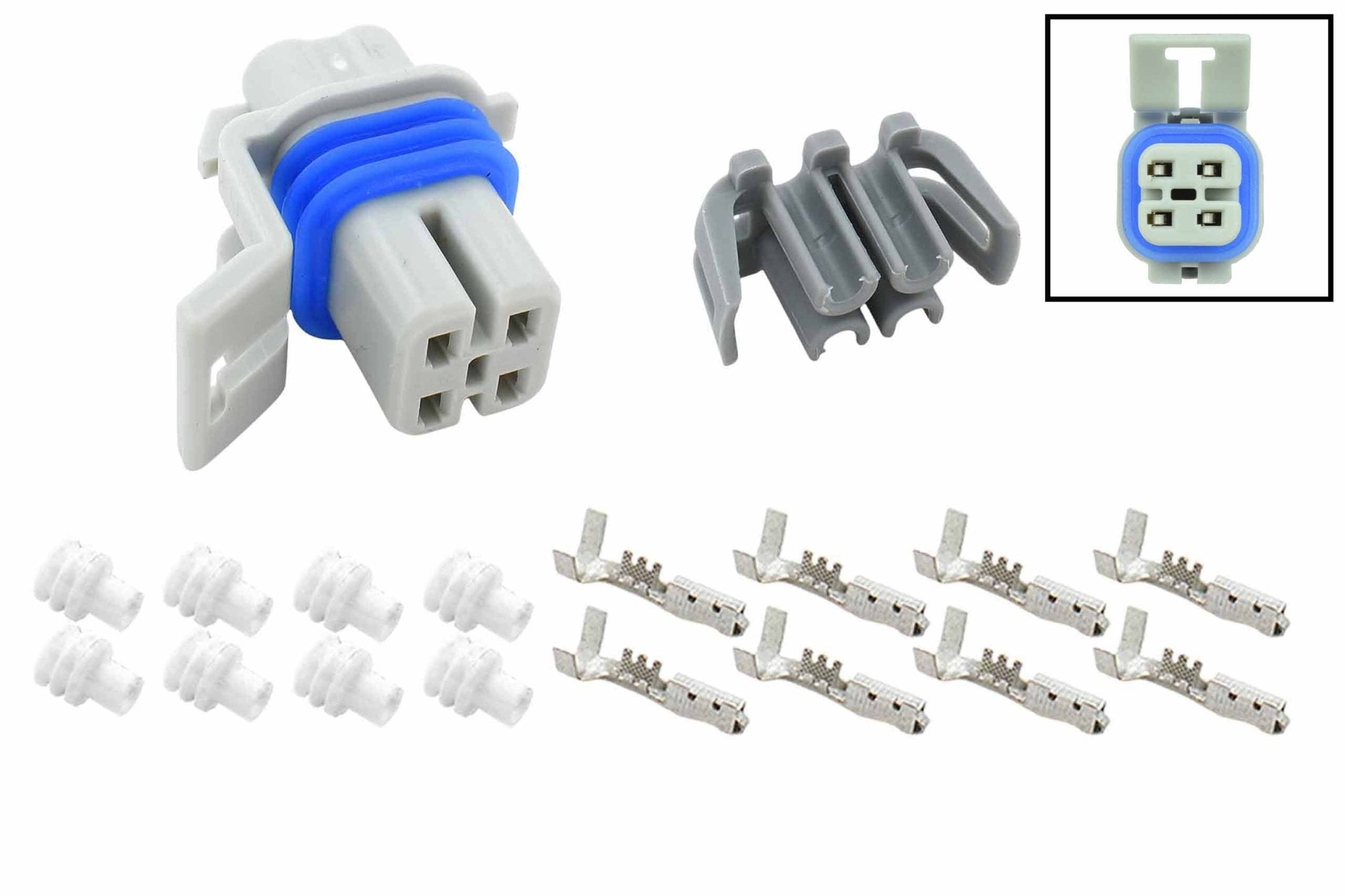 Oxygen Sensor (O2) Square Female 2 - Keyway Wire Connector Component Kit - ICT Billet WC0XY35