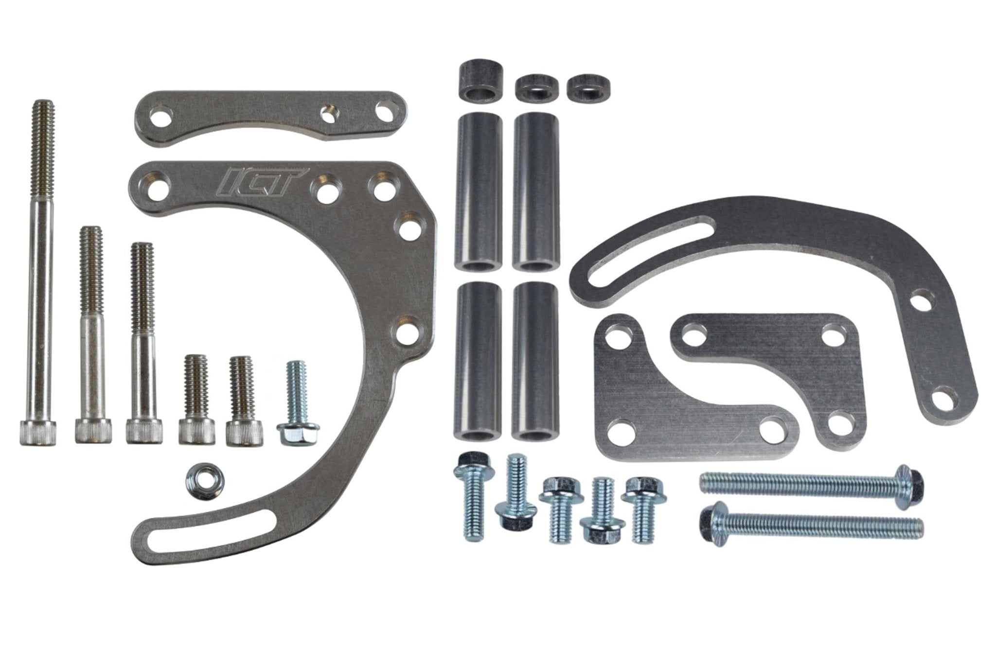 SBC Alternator / Power Steering Pump Accessory Drive Bracket Kit for Double Hump Heads - ICT Billet 551576