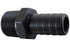 Straight 3/4" NPT Pipe to 3/4" .750" Hose Barb Fitting Black Billet Aluminum - ICT Billet F750NP750BA