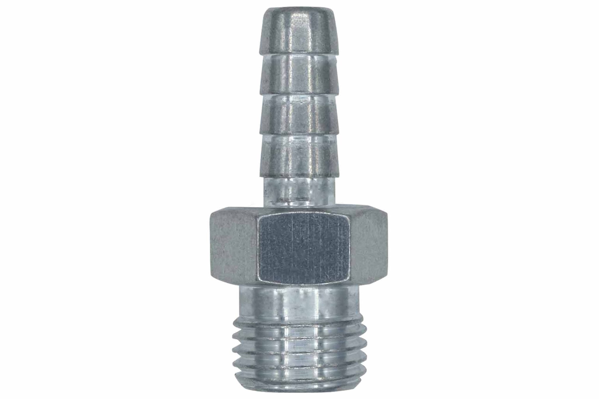 Straight 6AN ORB to 5/16" Hose Barb Fitting Bare Aluminum - ICT Billet F060R312BA