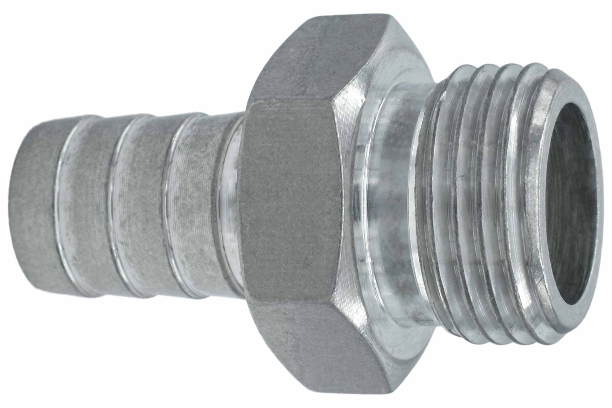 Straight 8AN ORB to 1/2" Hose Barb Fitting Bare Aluminum - ICT Billet F080R500BA