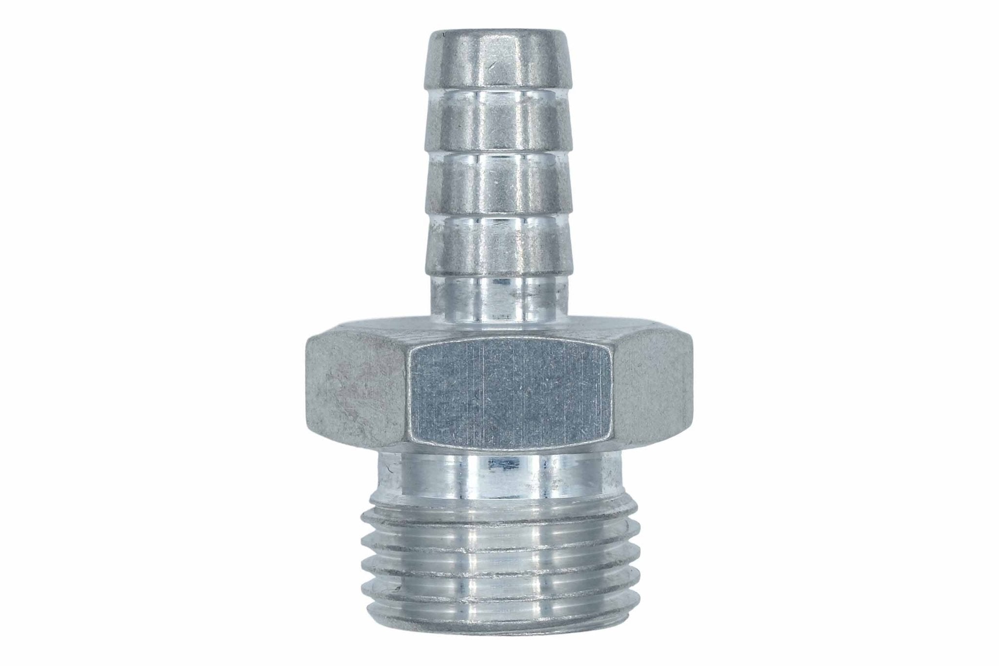 Straight 8AN ORB to 3/8" Hose Barb Fitting Bare Aluminum - ICT Billet F080R375BA