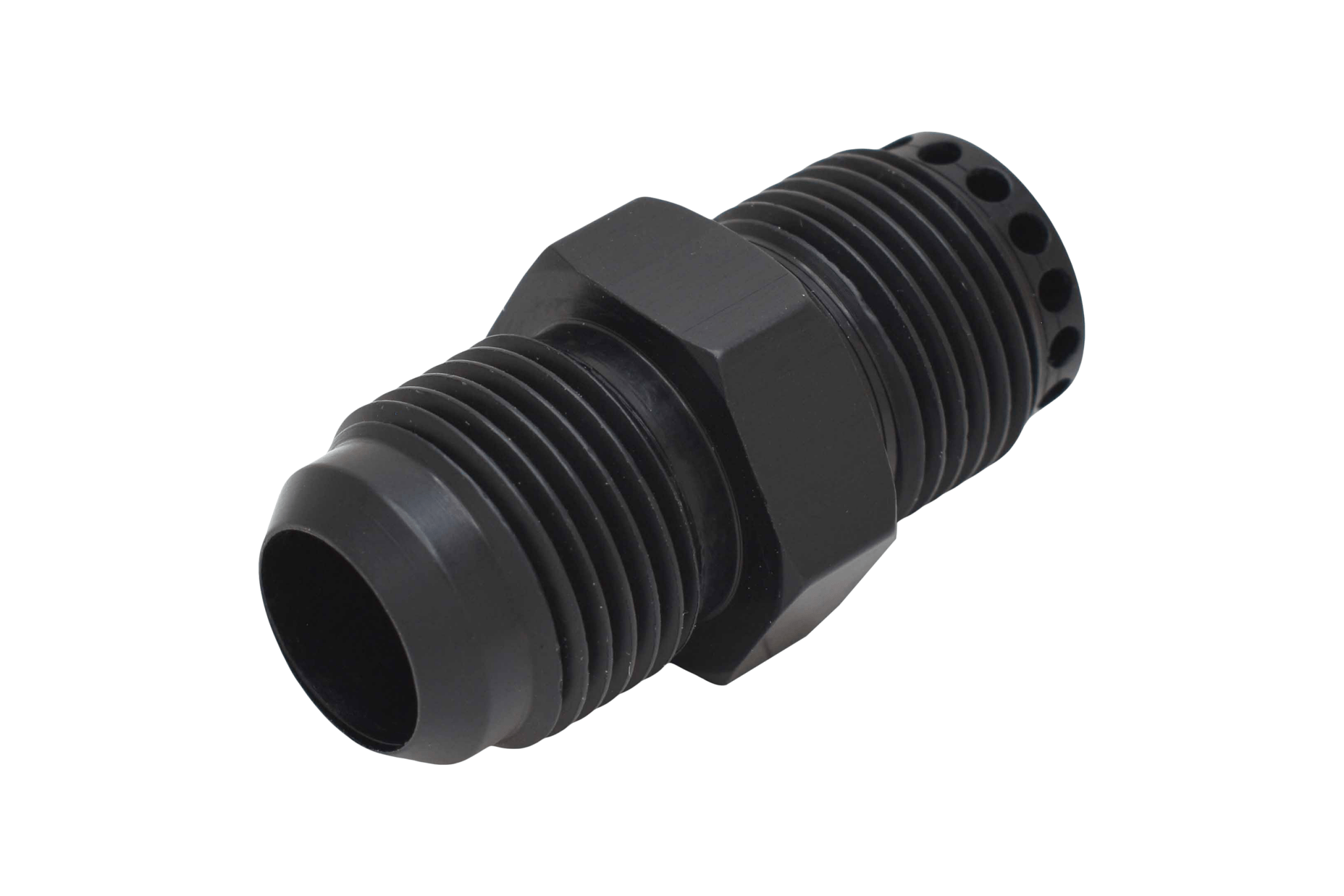 Valve Cover Baffle Fitting 10AN to - 10AN ORB Black Anodized - ICT Billet 551883 - 10 - 10