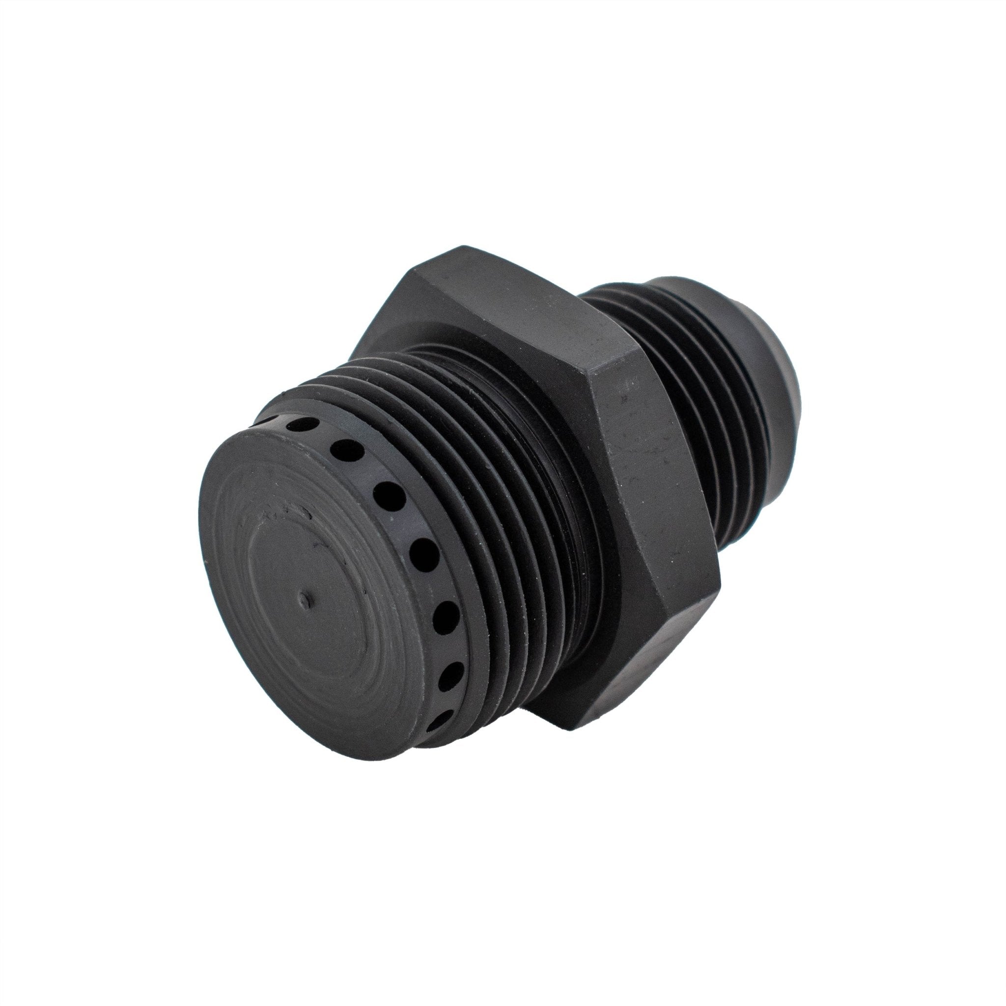 Valve Cover Baffle Fitting - 16AN ORB to - 12AN Hose Black Anodized - ICT Billet 551883 - 16 - 12